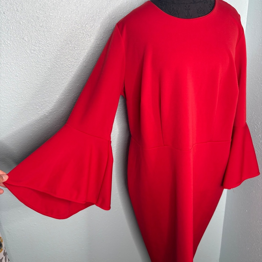 Eloquii Red Plus Size Bodycon Midi Dress - Picture 5 of 10